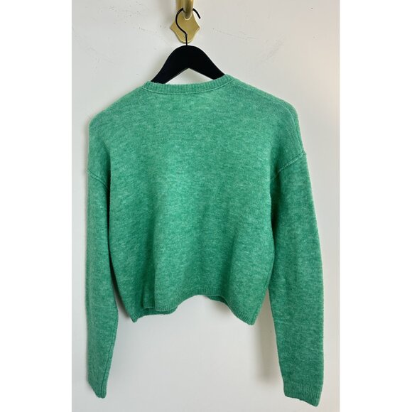By Anthropologie Crew-Neck Cardigan Sweater in Green Size X-Small - Picture 6 of 10